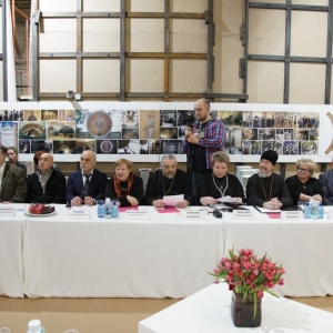 Заседание комиссии по приему этапов оформления внутреннего убранства собора св.Саввы в Белграде.