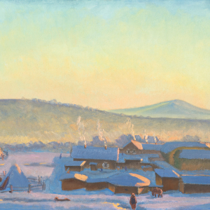 С.Р. Ринчинов (1936-2014). Заимка зимой. 1989. Холст, масло. Национальный музей Республики Бурятия