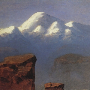 Вершина Эльбруса, освещенная солнцем. 1908 г.