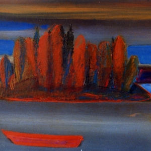 В.А. Акцынов. Красная лодка. 1998. х.м. 46 х 63