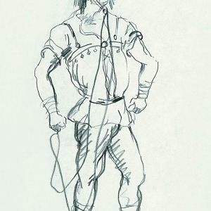 Э.С. Кочергин Холстомер. Эскиз костюма Бумага, графитный карандаш
